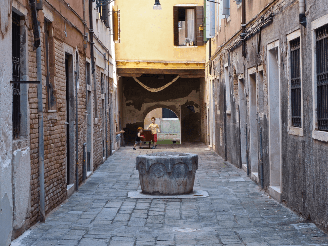 Boys Playing in the Alley