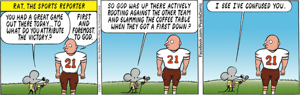 Which side is God on? (http://www.gocomics.com/pearlsbeforeswine/2015/11/11)