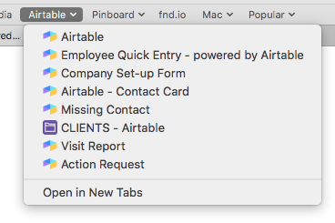 Bookmarks for forms in Safari