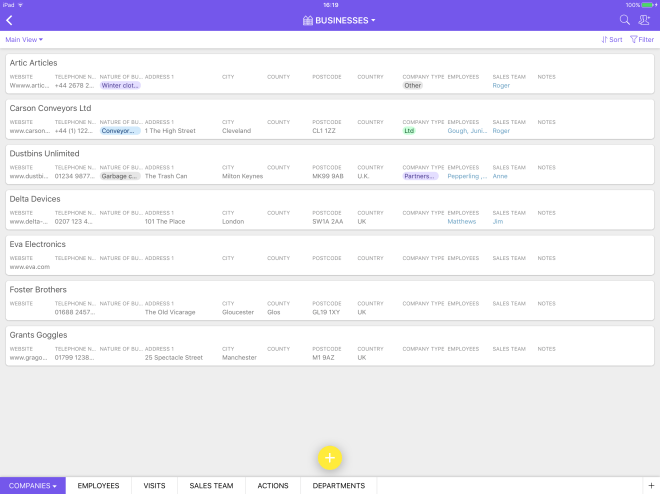 Airtable Companies Grid