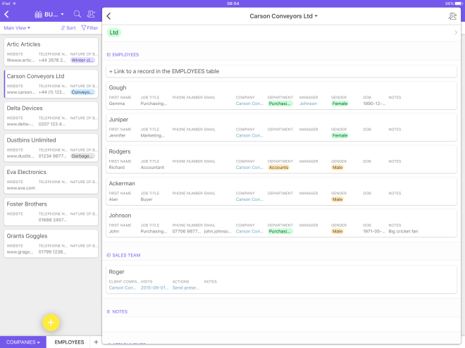 Airtable Company Links